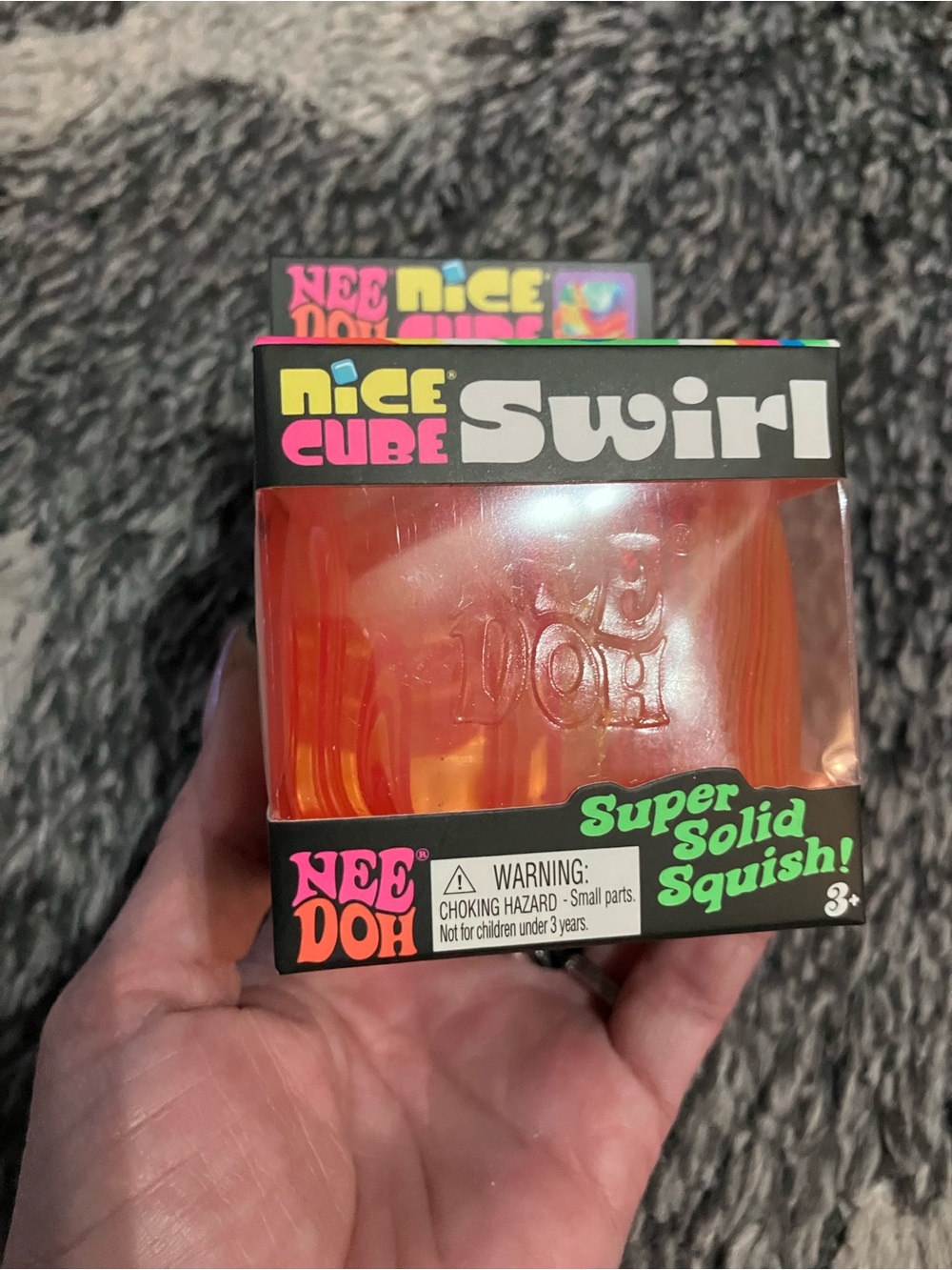 NeeDoh Nice Cube Swirl Orange Squishy